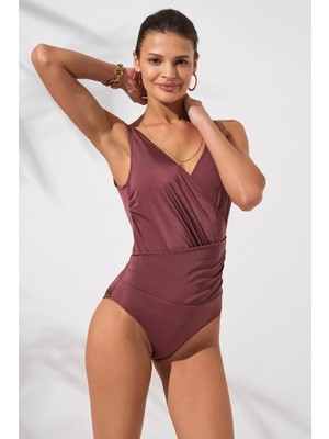 Pierre Cardin Cannes Kalın Askılı Kruvaze Mayo Toffee 231127