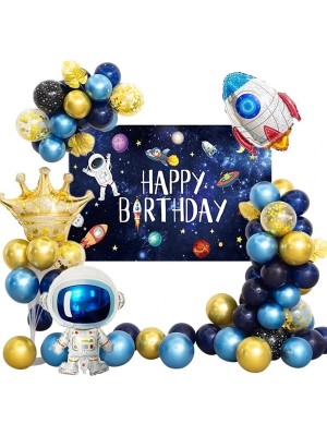 Çıtı Pıtı Store Roket Astronot Balonlar Garland Kemer Seti ile LED Işık