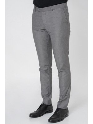 White Stone Utrecht Extra Slim Fit Düz Kumaş Pantolon Gri