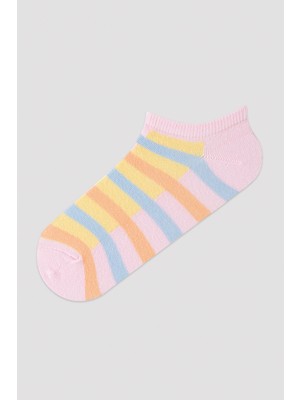 Penti Renkli Çizgili 3lü Patik Çorap
