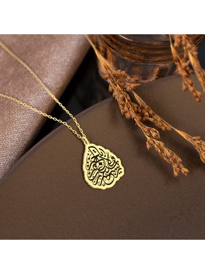 Dkmn Silver Rabbiyessir Yazılı Gümüş Kolye Kadın Gümüş Kolye Dualı Kolye