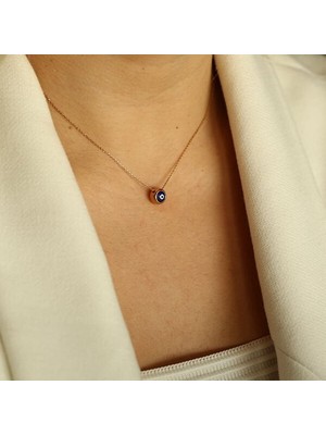 By Milo Jewellery Mavi Nazar Boncuğu Altın Kolye