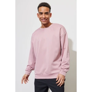 Altınyıldız Classics Erkek Gül Kurusu Oversize Bol Kesim Bisiklet Yaka Düz Sweatshirt