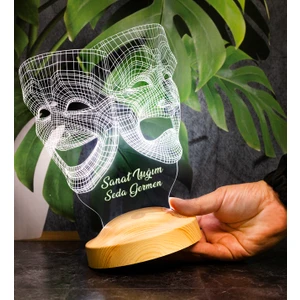 Sevgi Lambası Kişiye Özel 3 Boyutlu Maske LED Lamba