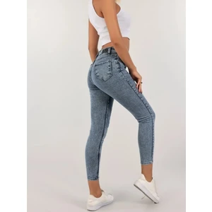 Siyah Yüksek Bel Dar Paça Skinny Power Likralı Kot Pantalon