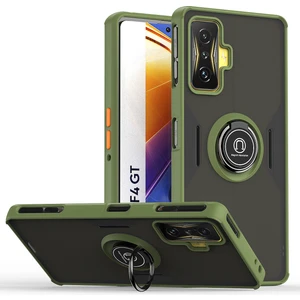 Xiaomi Poco F4 Gt Için Yüzük Stand Mat Sert Silikon Telefon Kılıfı - Yeşil (Yurt Dışından)