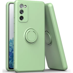 Samsung Galaxy S20 FE/S20 Fe 5G/S20 Fe 2022 Için Ince Silikon Yüzük Stand Telefon Kılıfı - Turkuaz (Yurt Dışından)