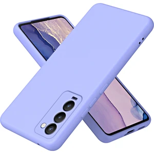 Tecno Camon 18 / 18 Pro Için Ince Likit Silikon Yumuşak Telefon Kılıfı - Mor (Yurt Dışından)