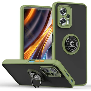 Xiaomi Poco X4 Gt/redmi K50 Gaming Için Yüzük Stand Mat Sert Silikon Telefon Kılıfı - Yeşil (Yurt Dışından)