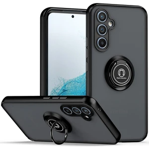 Samsung Galaxy A54 5g Için Yüzük Stand Mat Sert Silikon Telefon Kılıfı - Siyah (Yurt Dışından)