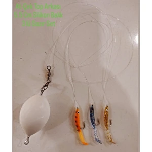 At - Çek Top Arkası 5,5 cm Silikon Balık 3 Lü Hazır Set