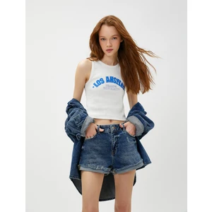 Crop Atlet Kolej Baskılı Fitilli