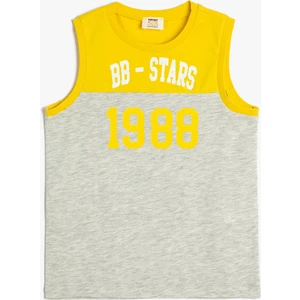 Atlet Baskılı Kolsuz Bisiklet Yaka Pamuklu