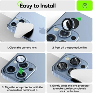 Go Aksesuar Iphone 14 Pro ve 14 Promax Birebir Uyumlu Kamera Lens Koruyucu Cam