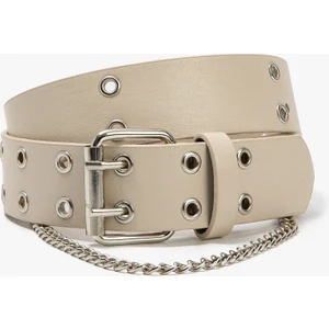 Kemer Deri Görünümlü Kuşgözü Zincir Detaylı