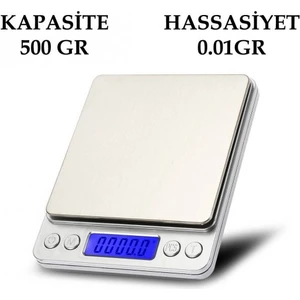 Dijital Hassas Terazi Tartı 500 Gr./0.01 Gr. I-2000