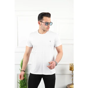 Beyaz Bisiklet Yaka Standart  Pamuk Erkek Basic T-Shirt 3'li Paket