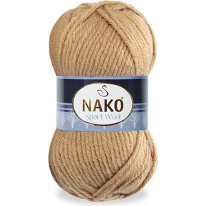Sport Wool 221 5 Adet Eşarp Bere Panço Hırka Iplikleri Karamel