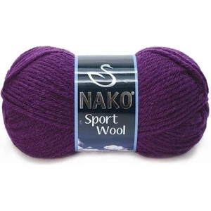 Sport Wool 3260 5 Adet Eşarp Bere Panço Hırka Iplikleri Mor