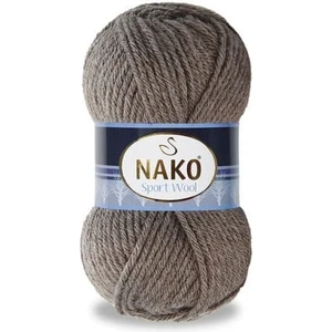 Sport Wool 5667 5 Adet Eşarp Bere Panço Hırka Iplikleri Koyu Vizon