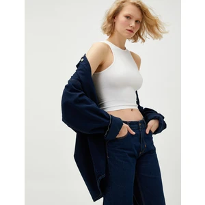 Crop Seamless Atlet Halter Yaka