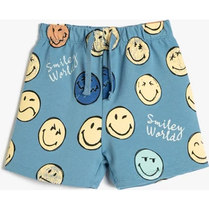 Smiley Şort Lisanslı Beli Bağlamalı Pamuklu