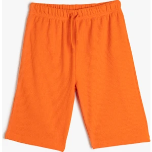 Beli Bağcıklı Şort Dokulu