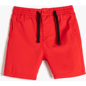 Şort Beli Bağlamalı Cepli Pamuklu