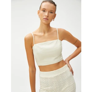 Keten Karışımlı Crop Bluz