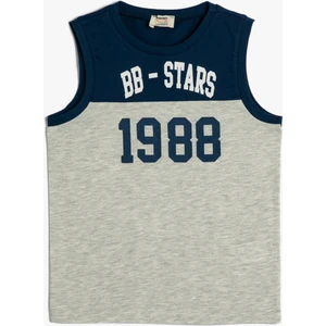 Atlet Baskılı Kolsuz Bisiklet Yaka Pamuklu