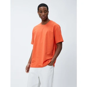 Basic Oversize Tişört Bisiklet Yaka Kısa Kollu Pamuklu