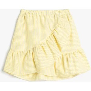 Mini Etek Fırfırlı Katlı Beli Lastikli