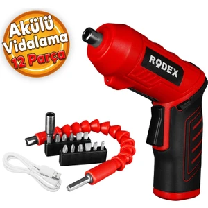 Akülü Vidalama Ucu Seti Şarjlı Tornavida RDX3085 (12 Parça)