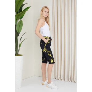 Kadın Çiçek Desenli Penye Kapri