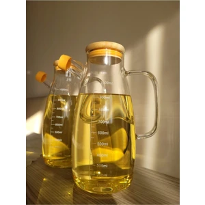 Bambu Kapaklı 1000 ml Borosilikat Cam Yagdanlik Adet