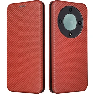 Onur Için X9A 5G/X40 5g/magic5 Lite 5g 5g Kasa Lüks Karbon Fiber Pu+Tpu Hibrid Kılıf Tam Koruma Şok Geçirmez Flip Case Kapağı (Yurt Dışından)