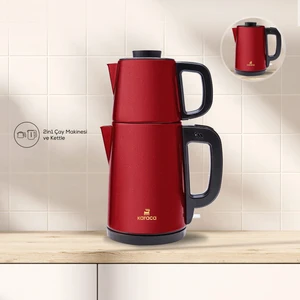 Tea Break Rouge Red Çelik Su Isıtıcı & Çay Makinesi