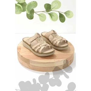 Bej Leather Kadın Terlik K04281204903