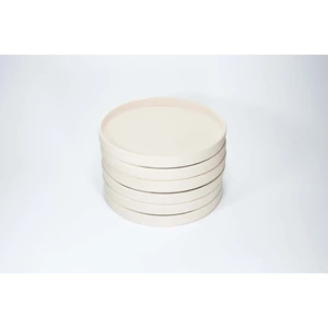 (Ham Ürün) 6 Li 11 cm Dik Kenarlı Yuvarlak Tabak Seramik Bisküvi(Ham Ürün)