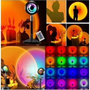 Teknoclass Kumandalı Gün Batımı Projektör Lamba Dekoratif Işık Masa Lamba Fotoğraf Çekimi USB LED I