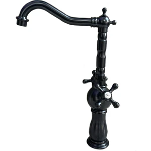 Sipahi Marble Siyah Çanak Lavabo Bataryası-Çift Kollu Modern