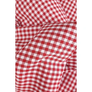 Renkli Sipariş Kırmızı Beyaz Kareli Zefir Kumaş