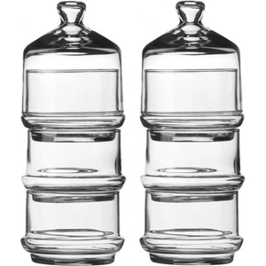 Berry Patisserie 3 Katlı Kurabiyelik Sunum Cam Kapaklı Saklama Kabı