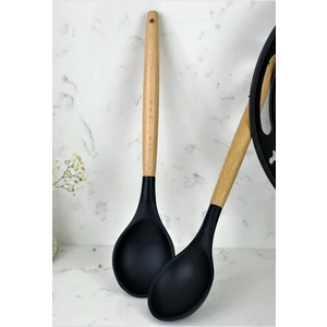 Bambu Saplı Silikon Servis Kaşığı 1 Adet