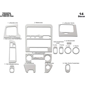 meriç cockpit design Meriç® Toyota Carina E Ön Torpido Kaplama Maun 14 Parça 1995-1998