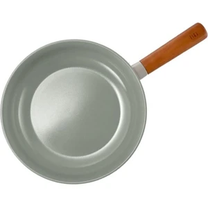 26 cm Döküm Ahşap Saplı Wok Tava Gri