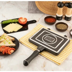 Lüks Grıll Tost Makinası Ocak Üstü Iç ve Dış Granit Tost Makinesi
