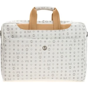 Bilik Deri Monogram Beyaz/camel Unisex Laptop & Evrak Çantası Brıefcase-Mn