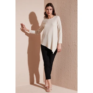 Bisiklet Yaka Esnek Dokulu Asimetrik Bluz Bayan Bluz 5864971