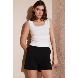 Slim Fit Kalın Askılı Dantelli Kare Yaka Bürümcük Atlet Bayan Atlet 5864979